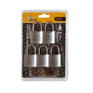Set 5 lucchetti Arco 30mm Ansa h24mm 5 chiavi N60443503808-10%