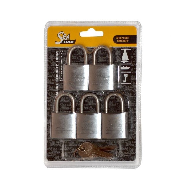 Set 5 lucchetti Arco 30mm Ansa h24mm 5 chiavi N60443503808-10%