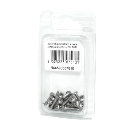 DIN7981 A2 Stainless Steel Cylindrical head self-tapping screws 3.5x16mm 20pcs N44590007510