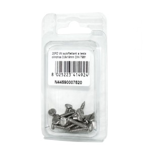 Viti autofilettanti a testa cilindrica DIN7981 Inox A2 3,9x19mm 20pz N44590007520