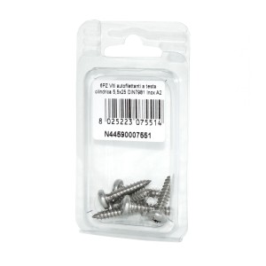 Viti autofilettanti a testa cilindrica DIN7981 Inox A2 5,5x25mm 6pz N44590007551