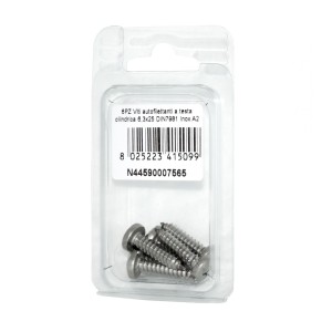 DIN7981 A2 Stainless Steel Cylindrical head self-tapping screws 6.3x25mm 6pcs N44590007565