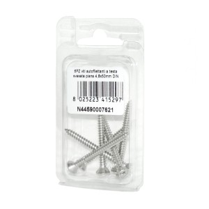 Viti autofilettanti a testa svasata piana DIN7982 Inox A2 4,8x50mm 6pz N44590007621