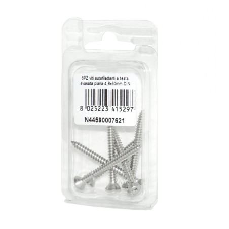 A2 DIN7982 Stainless steel flat self-tapping countersunk screws 4.8x50mm 6pcs N44590007621