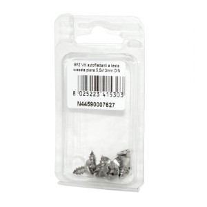 Viti autofilettanti a testa svasata piana DIN7982 Inox A2 5,5x13mm 8pz N44590007627