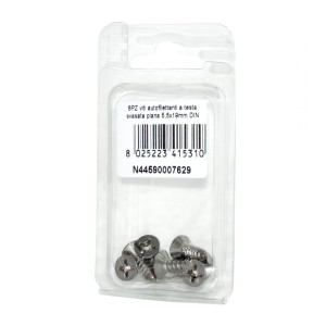 Viti autofilettanti a testa svasata piana DIN7982 Inox A2 5,5x19mm 8pz N44590007629