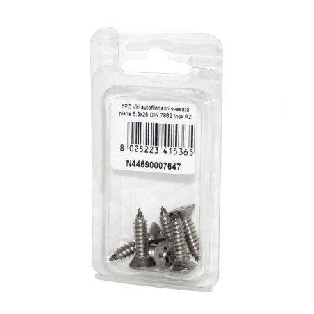 A2 DIN7982 Stainless steel flat self-tapping countersunk screws 6.3x25mm 6pcs N44590007647