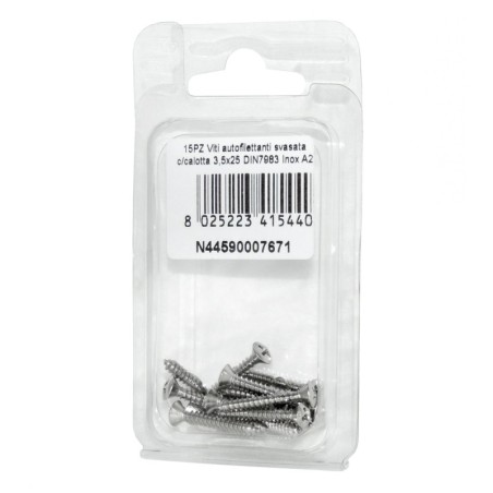 Viti autofilettanti testa svasata calotta a croce DIN7983 3,5x25mm 15pz N44590007671