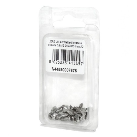 Viti autofilettanti testa svasata calotta a croce DIN7983 3,9x13mm 20pz N44590007676