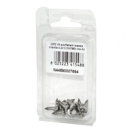 Viti autofilettanti testa svasata calotta a croce DIN7983 4,2x13mm 20pz N44590007684