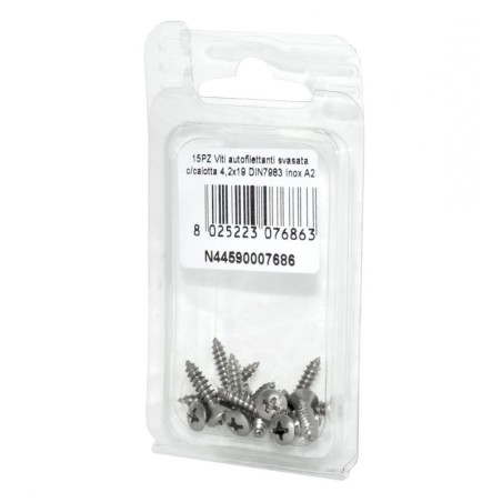 Viti autofilettanti testa svasata calotta a croce DIN7983 4,2x19mm 15pz N44590007686