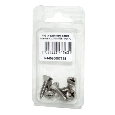 Viti autofilettanti testa svasata calotta a croce DIN7983 6,3x25mm 6pz N44590007719