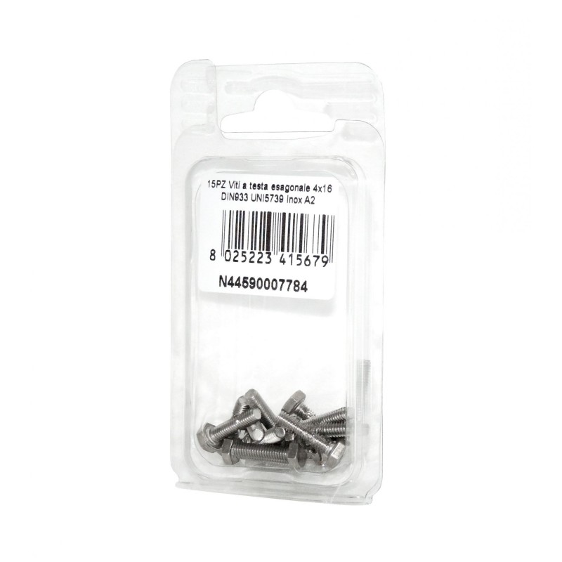 DIN993 St. Steel A2 Flat Hex Head Screws 4x16mm 15pcs N44590007784
