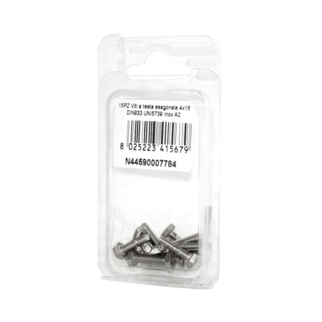 DIN993 St. Steel A2 Flat Hex Head Screws 4x16mm 15pcs N44590007784