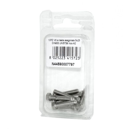 DIN993 St. Steel A2 Flat Hex Head Screws 5x25mm 10pcs N44590007797