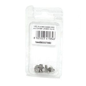 DIN7991 St. Steel A2 Flat Countersunk Head Allen Screws 4x10mm 10pcs N44590007850