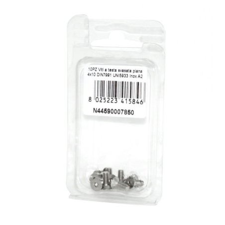 DIN7991 St. Steel A2 Flat Countersunk Head Allen Screws 4x10mm 10pcs N44590007850