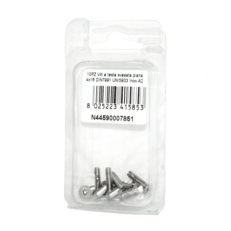 DIN7991 St. Steel A2 Flat Countersunk Head Allen Screws 4x16mm 10pcs N44590007851