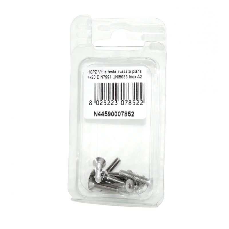 DIN7991 St. Steel A2 Flat Countersunk Head Allen Screws 4x20mm 10pcs N44590007852