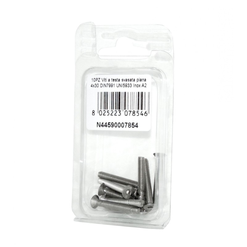 DIN7991 St. Steel A2 Flat Countersunk Head Allen Screws 4x30mm 10pcs N44590007854