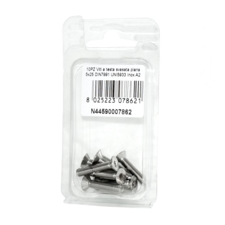 DIN7991 St. Steel A2 Flat Countersunk Head Allen Screws 5x25mm 10pcs N44590007862