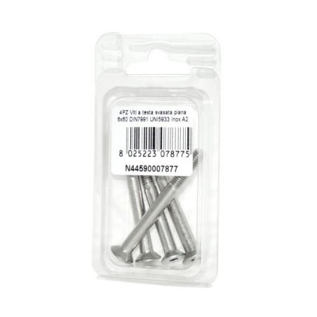 DIN7991 St. Steel A2 Flat Countersunk Head Allen Screws 6x60mm 4pcs N44590007877