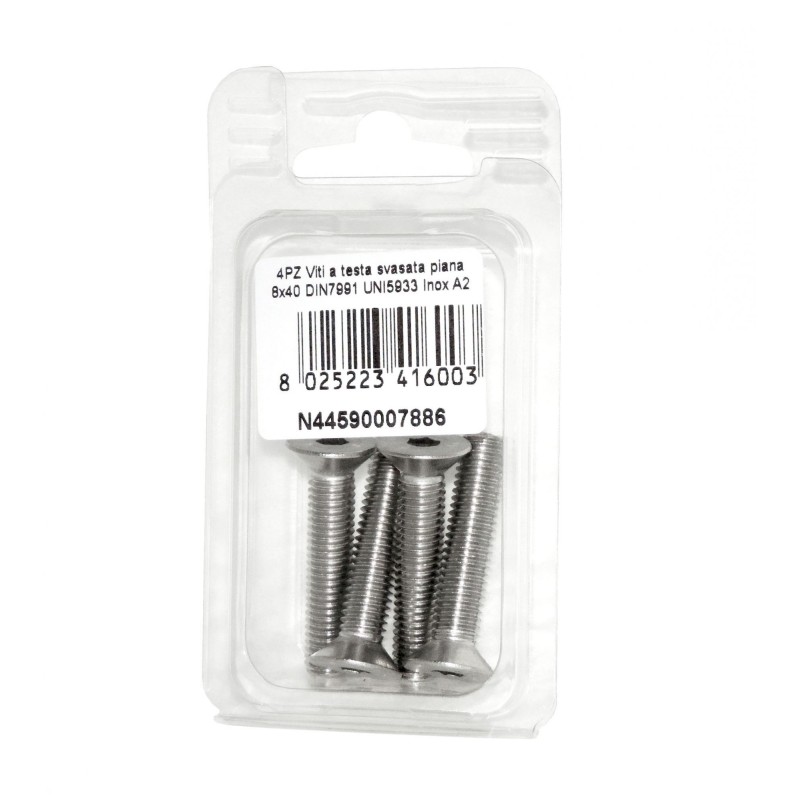 DIN7991 St. Steel A2 Flat Countersunk Head Allen Screws 8x40mm 4pcs N44590007886