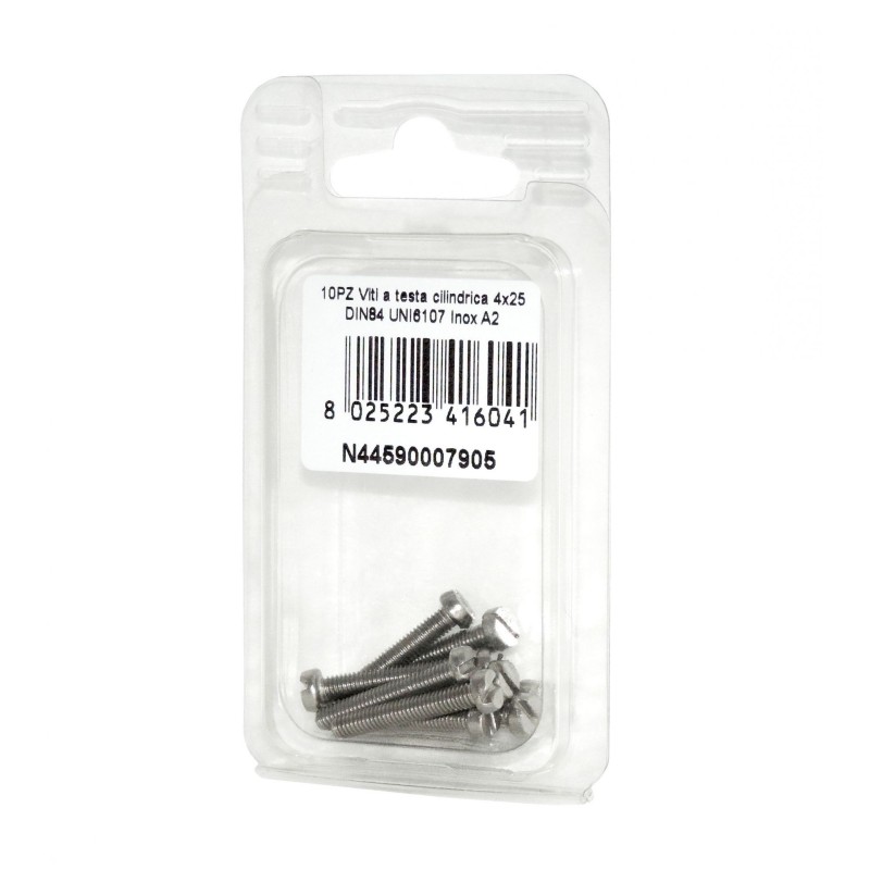 A2 DIN 84 UNI 6107 Stainless steel Cylindrical Head Screws 4x25mm 10pcs N44590007905