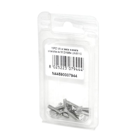 Viti a testa svasata con calotta DIN 964 UNI 6110 Inox A2 4x16mm 15Pz N44590007944