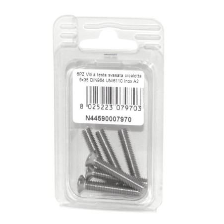Viti a testa svasata con calotta DIN 964 UNI 6110 Inox A2 6x35mm 6Pz N44590007970