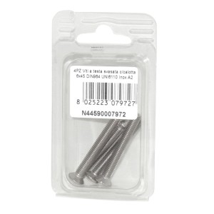 Viti a testa svasata con calotta DIN 964 UNI 6110 Inox A2 6x45mm 4Pz N44590007972