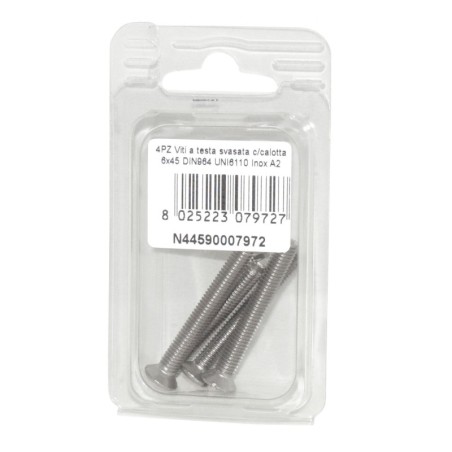 Viti a testa svasata con calotta DIN 964 UNI 6110 Inox A2 6x45mm 4Pz N44590007972