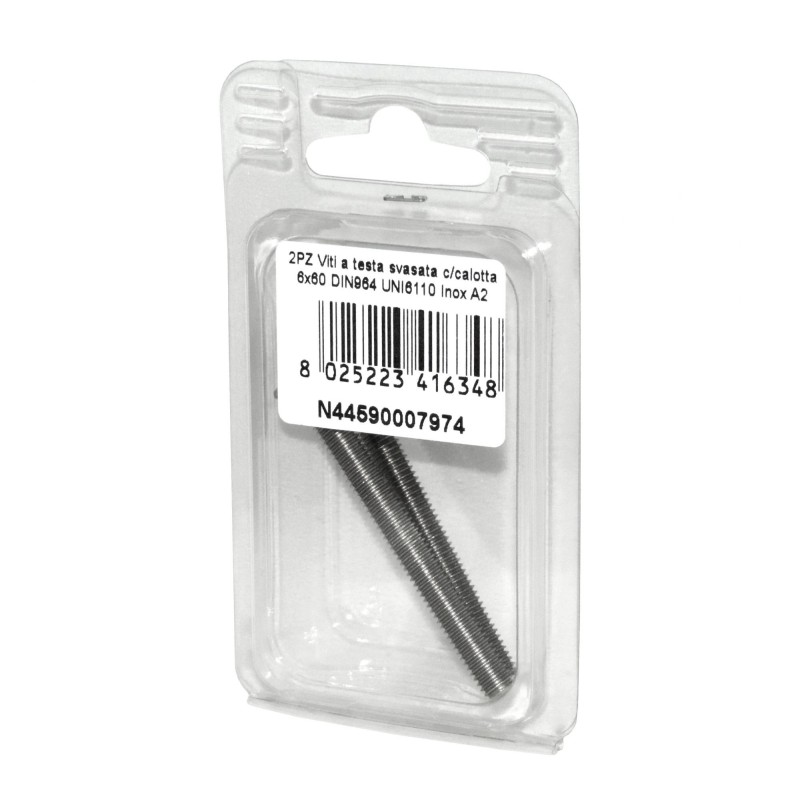Viti a testa svasata con calotta DIN 964 UNI 6110 Inox A2 6x60mm 2Pz N44590007974