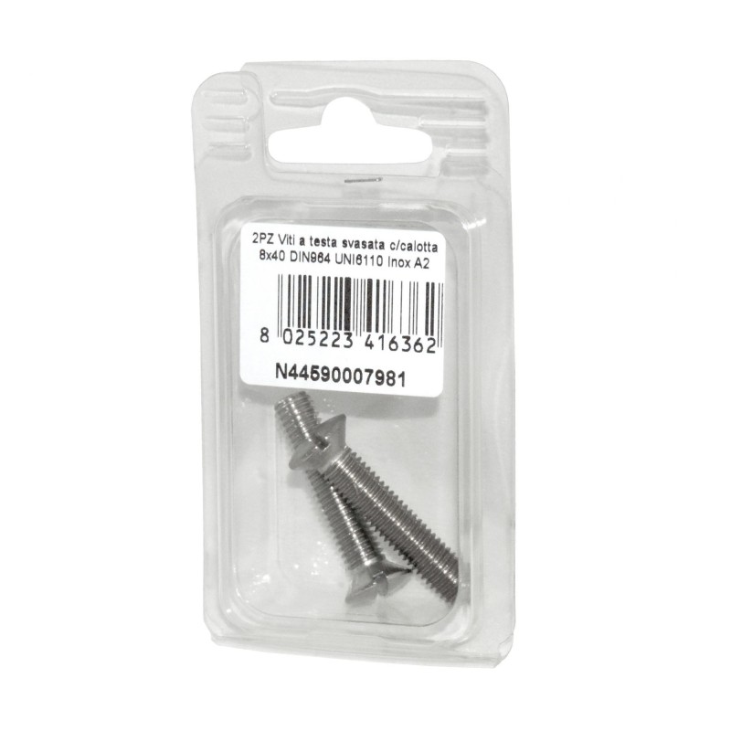 Viti a testa svasata con calotta DIN 964 UNI 6110 Inox A2 8x40mm 2Pz N44590007981