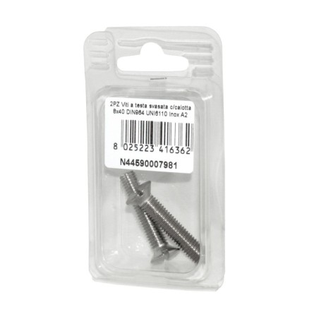 Viti a testa svasata con calotta DIN 964 UNI 6110 Inox A2 8x40mm 2Pz N44590007981