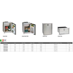Frigorifero Cruise Capacità 36Lt 12/24V 250x453x715mm FNI2424736-30%