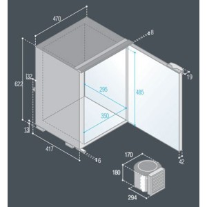 Vitrifrigo C55BT Congelatore ad Incasso Capacità 56 Lt Unità Esterna 12/24Vdc 38W Nero VT16004627-25%