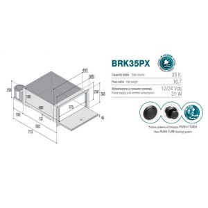 Vitrifrigo BRK35PX Frigorifero a cassetto 35lt 12/24V Porta acciaio + Push-Pull VT16004801-25%