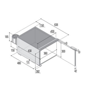 Vitrifrigo C47 Frigorifero a cassetto 47lt 12/24V Sistema di chiusura Airlock VT16004802-25%