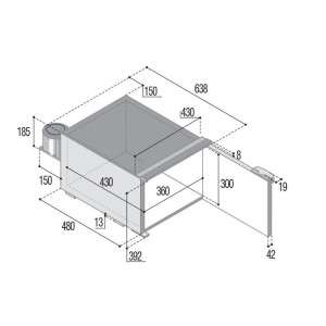 Vitrifrigo C47 Frigorifero da incasso 48L 12/24V Airlock Nero