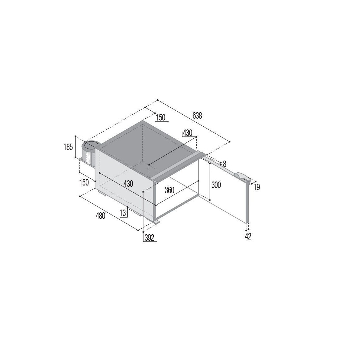 Vitrifrigo C47 Refrigerator Drawer 47lt 12/24V with Airlock System VT16004802