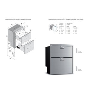 Vitrifrigo DW210 OCX2 BTX IM Stainless steel Drawer Icemaker Freezer + Freezer 182lt 230V VT16006315
