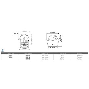 Bussola Olympic 115 Nera Installazione ad incasso su piano orizzontale FNIP60913-10%