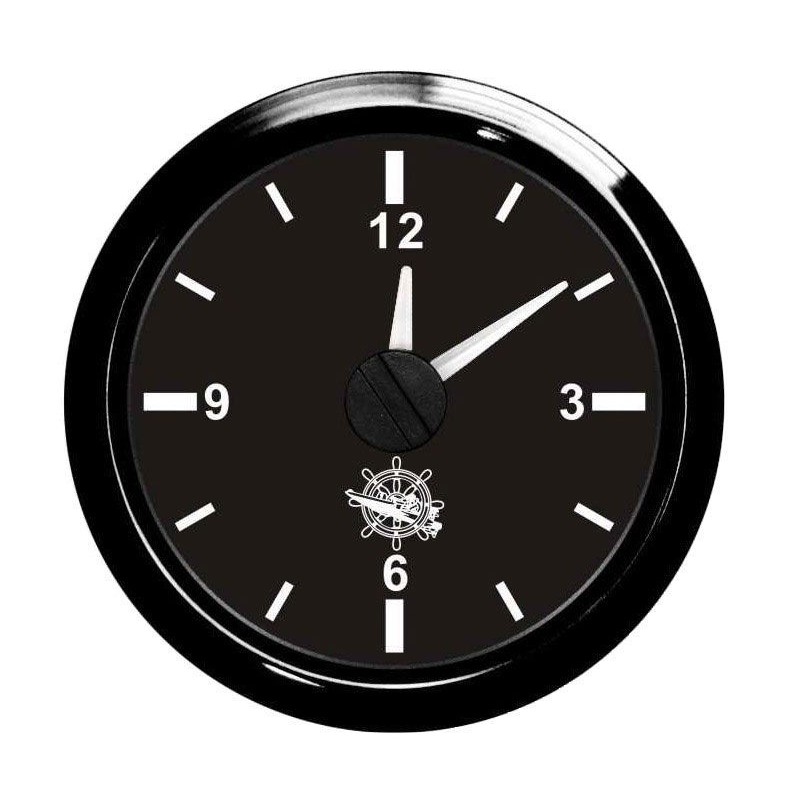 Osculati 12/24V Quartz Clock Scale 12 hours Black Dial Black Bezel N100069722522