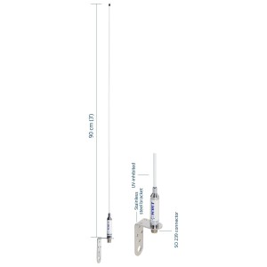 Scout KM-3F Antenna VHF in vetroresina 3dB 90cm x barche a vela N100266502502-10%