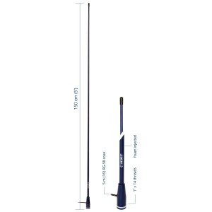 Scout KS-22 Blue Line Antenna VHF 3dB 150cm con cavo RG 58 5m N100266502516-10%