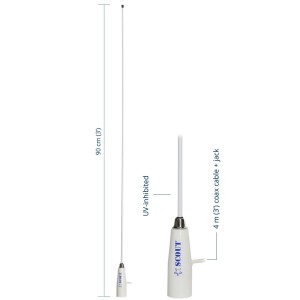 Scout KS-108 Fiberglass Antenna 90cm with AM-FM 4m +Jack Cable N100266502520