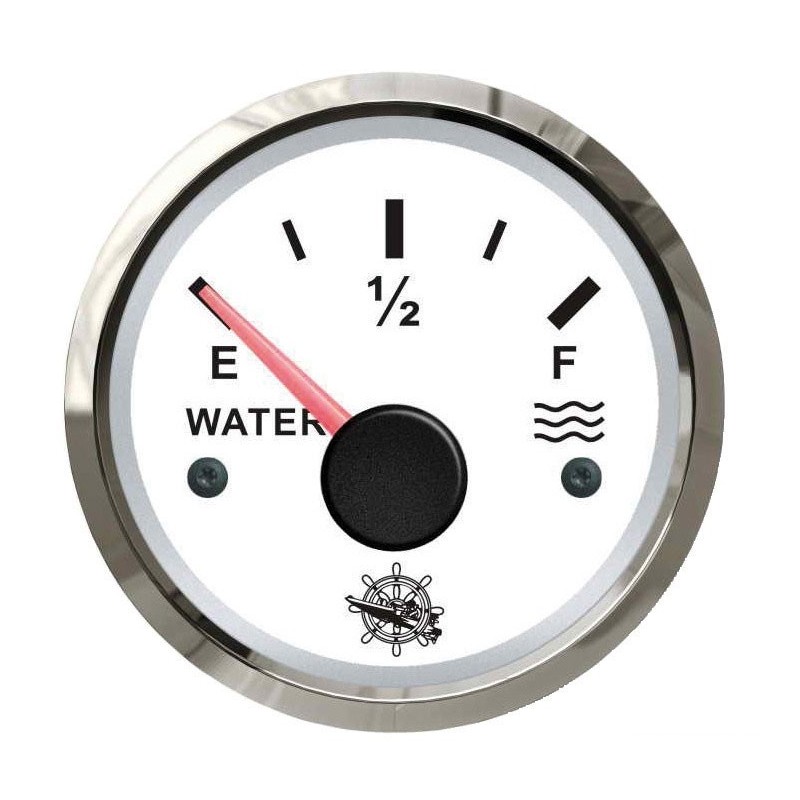 Osculati 12/24V Water Level Gauge Signal 240-33 Ohm White Dial Glossy Bezel OS2732203