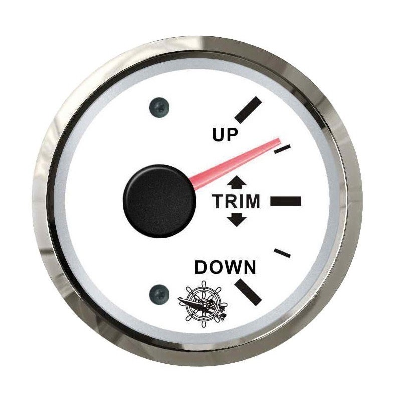 Osculati 12/24V TRIM Indicator Signal 0-190 Ohms White Dial Glossy Bezel OS2732220