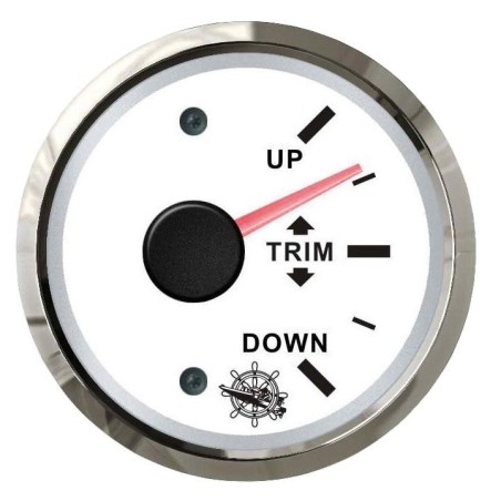 Osculati 12/24V TRIM Indicator Signal 0-190 Ohms White Dial Glossy Bezel OS2732220